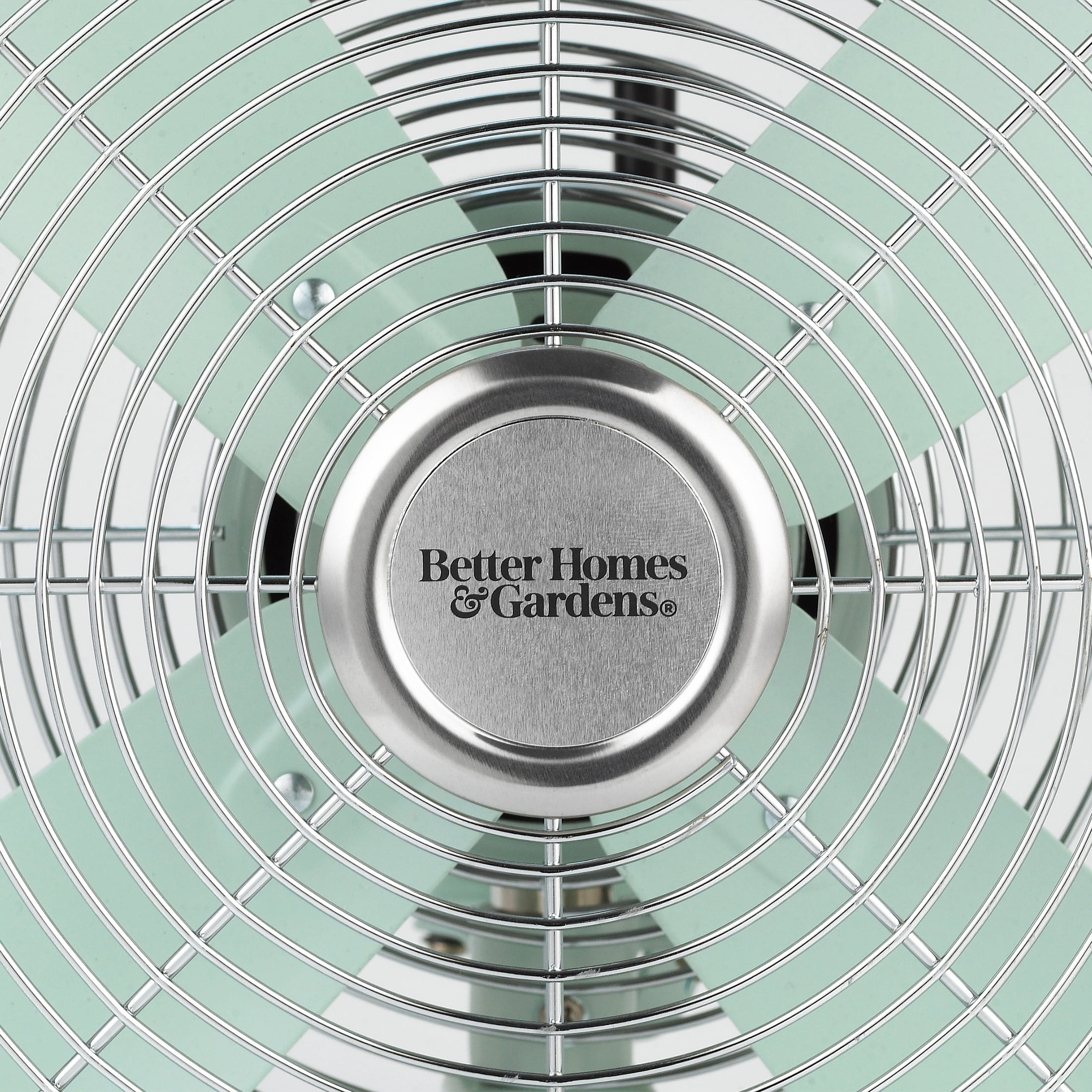 Better Homes & Gardens 12 inch Retro 3-Speed Metal Tilted-Head Oscillation  Table Fan Soft Tea 