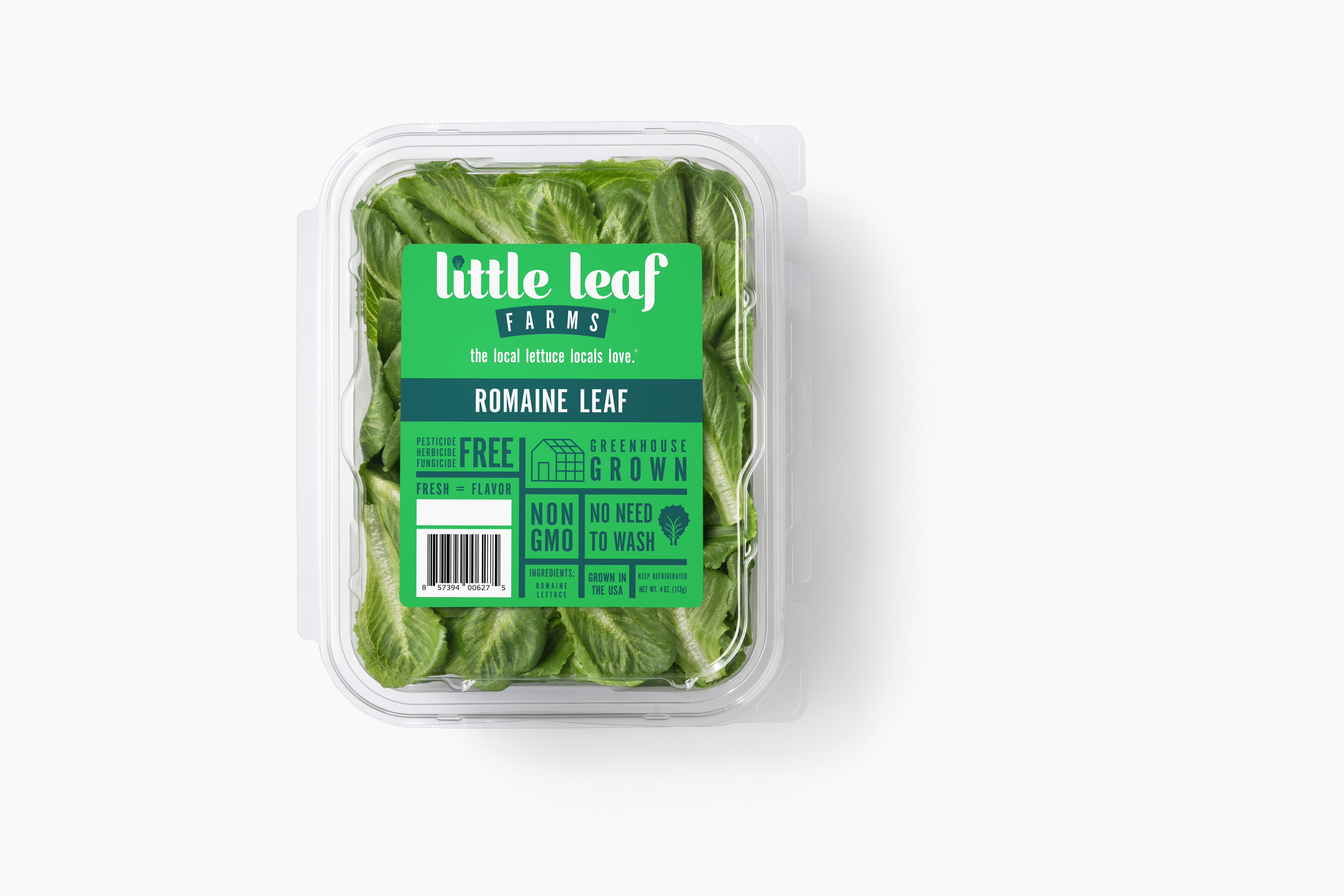 Little Leaf Farms Romaine Leaf, 4 oz Clam Shell, Fresh