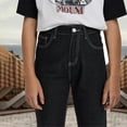 thumbnail image 4 of Dwaogom Women's Trendy Denim Trousers Women's Trendy Design High Waist Loose Straight Womens Khaki Pants For Work 90 Degree Leggings With Pockets For Women, 4 of 7