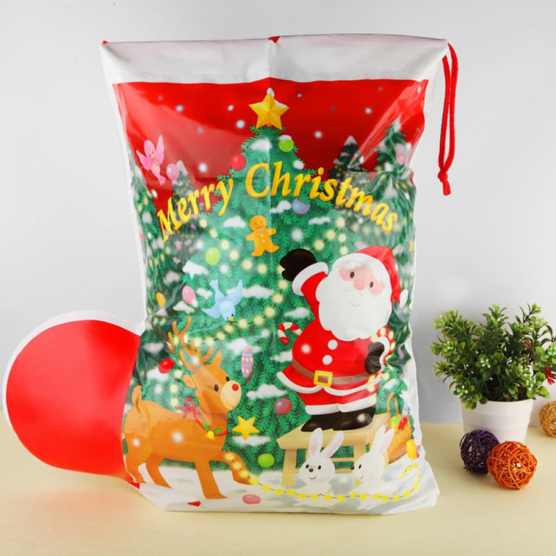 2 Traditional Father Christmas Santa Sacks Stocking Xmas Gifts Present Bags 38cm 