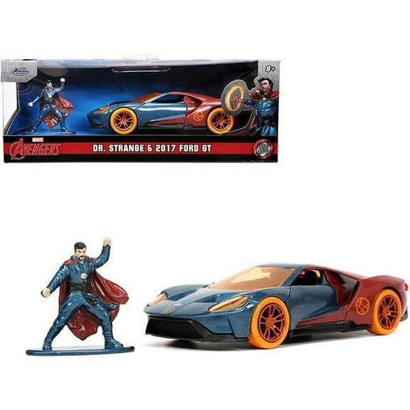 1-32 Scale 2017 Ford GT & Doctor Strange Diecast Figurine Avengers Marvel Hollywood Rides Diecast Model Car