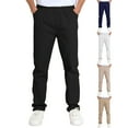 thumbnail image 5 of Kids Uniforms For Boys Straight Pants With Pockets Pull On Chino Pants Stretch Pants Boy Navy Uniform Pants Back To School Clothes For Boys Kids Boys Pants Size 7-8 Years, 5 of 5