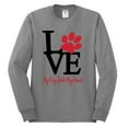 thumbnail image 2 of Wild Bobby, Love My Dog Stole My Heart Red Pawprints Pop Culture Mens Long Sleeve Shirt, Heather Grey, Large, 2 of 3