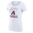thumbnail image 2 of Women's G-III 4Her by Carl Banks White Arizona Diamondbacks Super-Slim Fit Lightweight Team Logo Graphic T-Shirt, 2 of 5