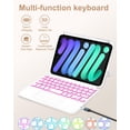 thumbnail image 4 of 7 Color Backlit Wireless Keyboard with Built-in Trackpad, Detachable Magnetic Multi-Angle Tablet Cover for iPad mini 6th & 7th Generation，White, 4 of 8