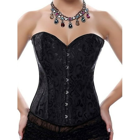 

KingShop Corsets for Women Bustier Brocade Lace up Overbust Corset Waist Cincher Shapewear Top