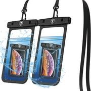 Wekity Waterproof Pouch Phone Dry Bag Underwater Case for Samsung Galaxy S21 S20 S10 S9 A12 A32 A52 A02S A11 A21 A51 A71 Note 20 Ultra Phone Pouch for Beach with Lanyard Neck Strap, Black (2 Pack)