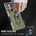 thumbnail image 4 of Allytechgroup for Samsung Galaxy S24 FE Case with Stand, [Built-in Kickstand] Support Magnetic Car Phone Mount Military Grade Drop Protection Phone Case for Samsung Galaxy S24 FE, Green, 4 of 10