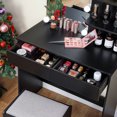 thumbnail image 3 of SIKEY Vanity Table Set with LED Lights, 2 Drawers and Shelves, Black, 3 of 7
