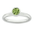 thumbnail image 1 of Sterling Silver Stackable Expressions High 5mm August Swarovski Ring Size 10, 1 of 3