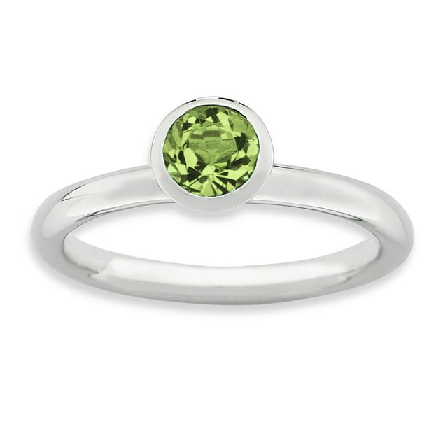 Sterling Silver Stackable Expressions High 5mm August Swarovski Ring Size 10