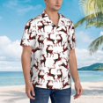 thumbnail image 3 of Balery Christmas Plaid Moose Camisas hawaianas de manga corta para hombre, camisas playeras de corte holgado, camisas de vacaciones con botones,Medium, 3 of 7