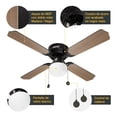 thumbnail image 2 of Ventilador Techo Negro Mate Aspas Negro / Madera Led 42, 2 of 7