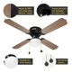 thumbnail image 2 of Ventilador Techo Negro Mate Aspas Negro / Madera Led 42, 2 of 7