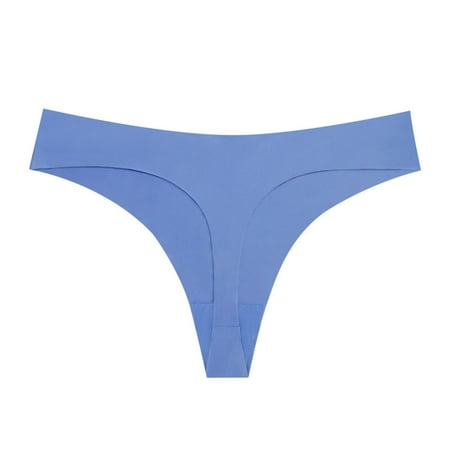 Hvyesh Women s Thongs T Back Low Waist See Through Panties Cotton Seamless Ice Silk Thongs for Women