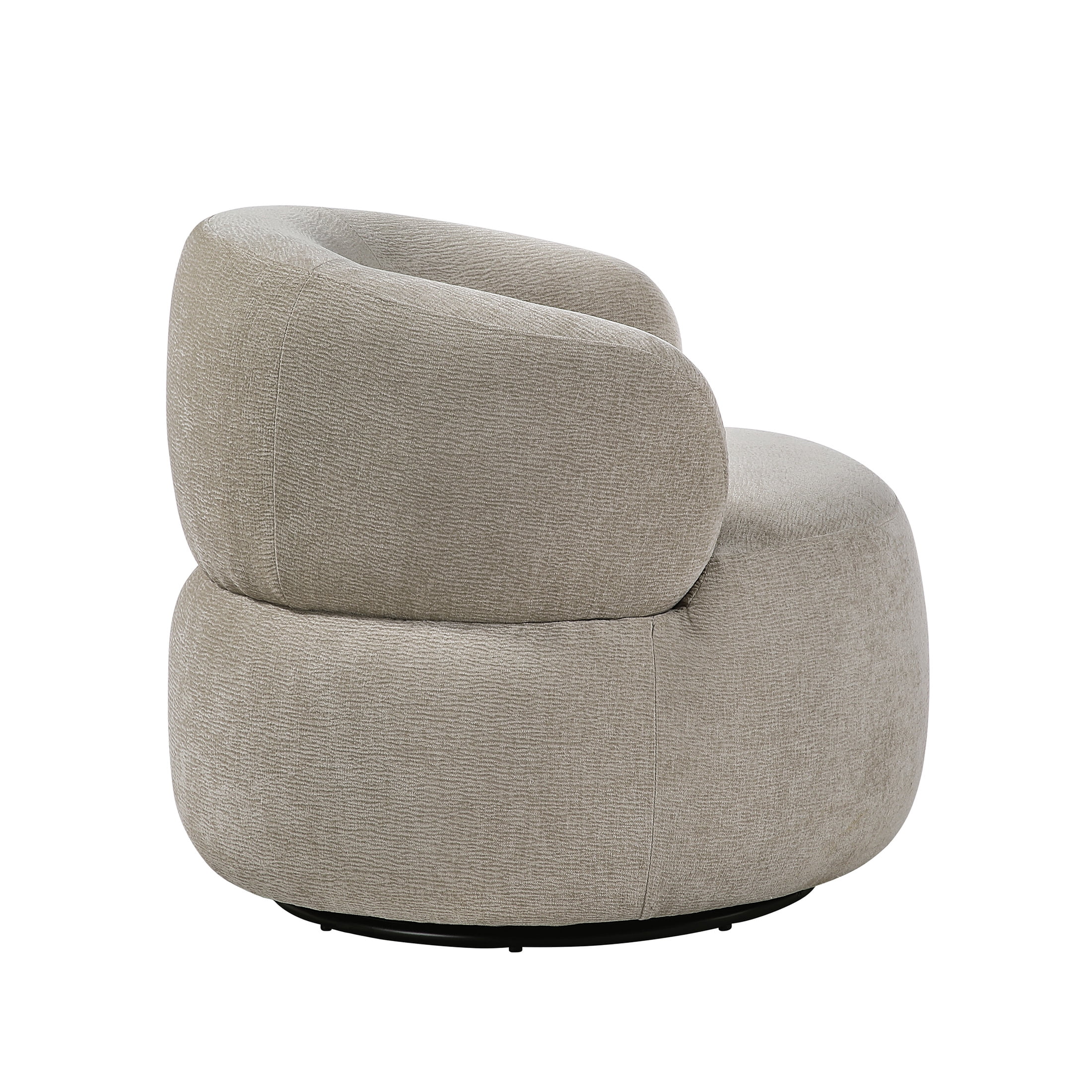 OakvillePark Cressida Chenille Round Swivel Chair, Light Brown