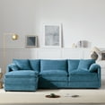 thumbnail image 4 of Harper & Bright Designs Plush Chenille Modular Sectional Sofa with Ottoman, L-Shaped 3 Seat Cloud Couch Set, Double Soft Cushions, Deep Wide Seating & Reversible Config for Living Room, 103.5" Blue, 4 of 13