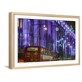 thumbnail image 1 of England, London, Soho, Oxford Street, Christmas Decorations and Bus, Framed Art Print Wall Art by Walter Bibikow, 1 of 5