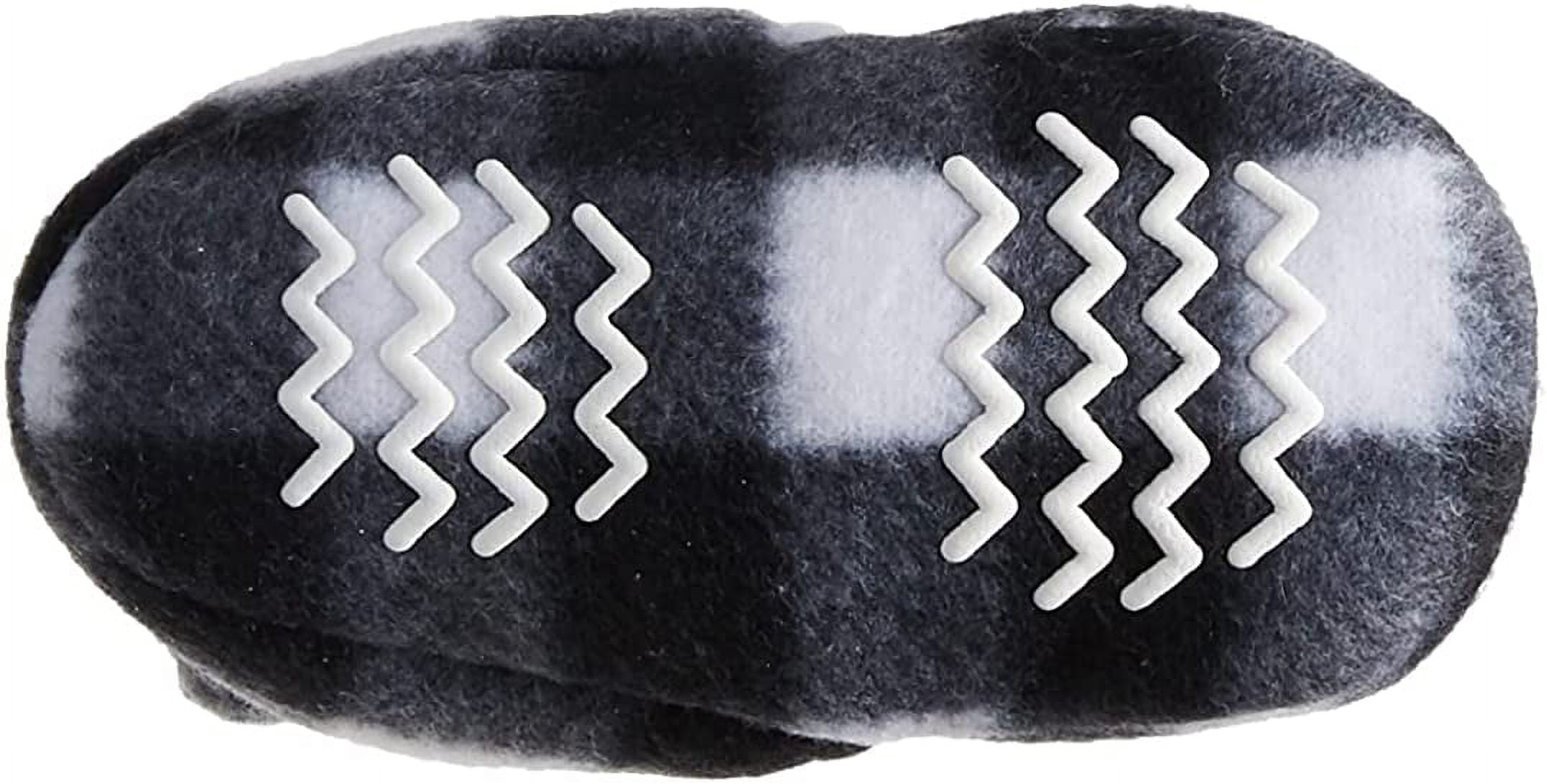 Hudson Baby Baby and Toddler Cozy Fleece and Faux Shearling Booties, Black White Plaid, 18-24 Months