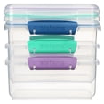 thumbnail image 3 of Sistema KLIP IT Food Storage Containers | 1 L | Stackable Food Prep Container with Airtight Lids | BPA-Free | Colourful Clips | 3 Count [81613-T], 3 of 5
