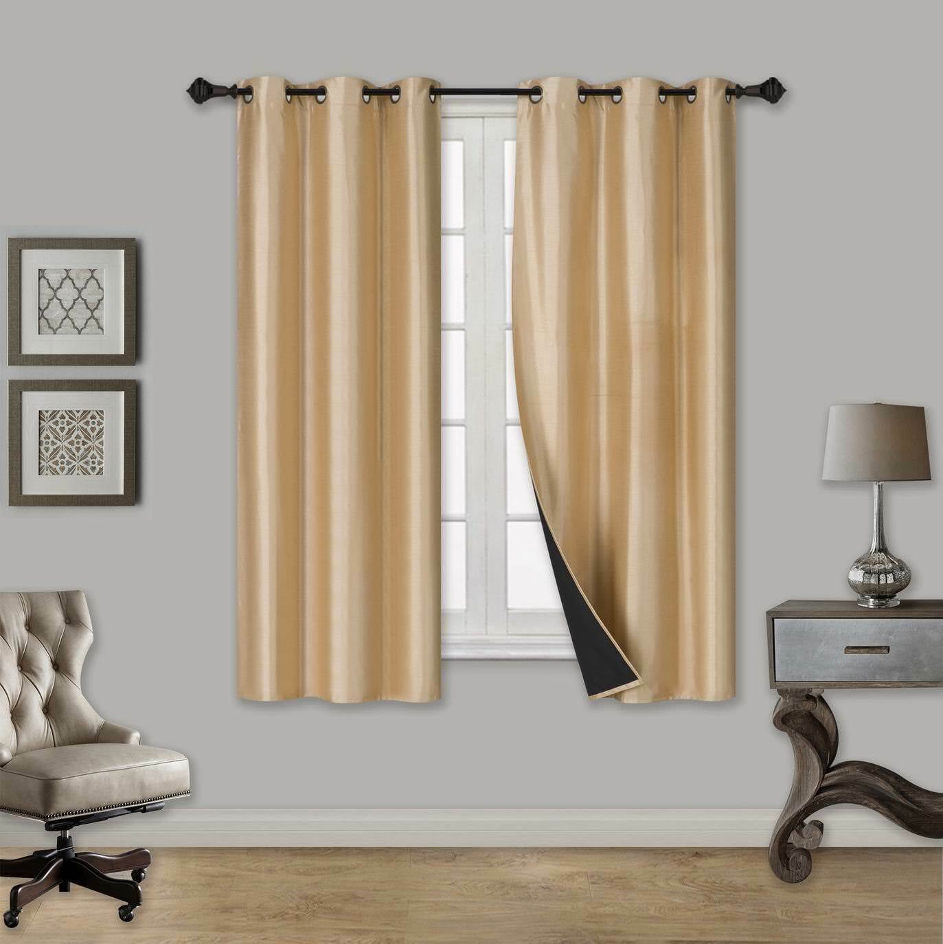 1 PANEL SILVER GROMMET THERMAL LINED BLACKOUT WINDOW CURTAIN DRAPE 55/" X 63/" K60