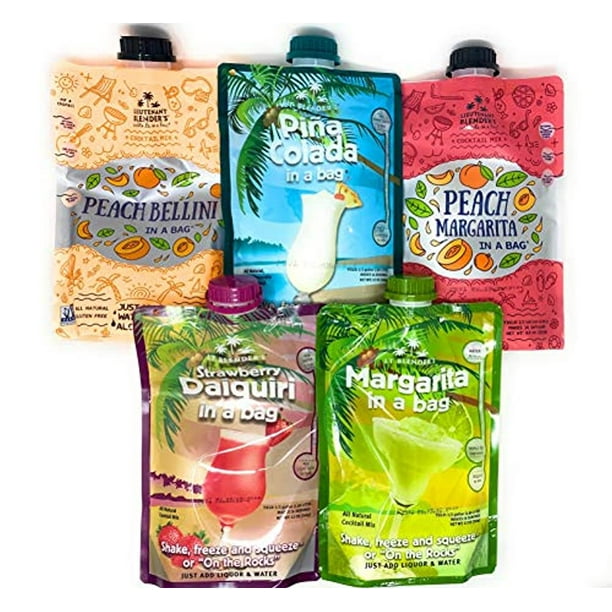 Brewery mental Quite Lt Blender s Wine Freezers Cocktail Mixers In A Bag Variety Pack 5 flavors Peach Bellini Margarita Peach Margarita Pina Colada Strawberry Daiquiri - Walmart.com Brewery mental Quite Lt Blender s Wine Freezers Cocktail Mixers In A Bag Variety Pack 5 flavors Peach Bellini Margarita Peach Margarita Pina Colada Strawberry Daiquiri - Walmart.com