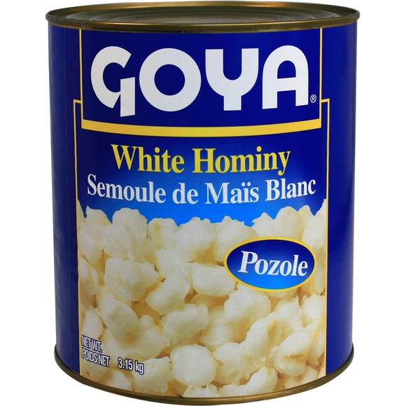 Goya - Maïs Hominy Blanc - 1 Unité - 108 Oz - Amandes Nixtamalisées Tendres pour Pozole Authentique (1 Unité)