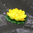 thumbnail image 3 of Unique Bargains 1pcs Garden Ponds Pool Decoration Artificial Lotus Flower Yellow, 3 of 7