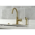 thumbnail image 3 of Kingston Brass KS2437RKX Webb Single-Handle Kitchen Faucet with Knurled Handle and Brass Side Sprayer, Brushed Brass, 3 of 7
