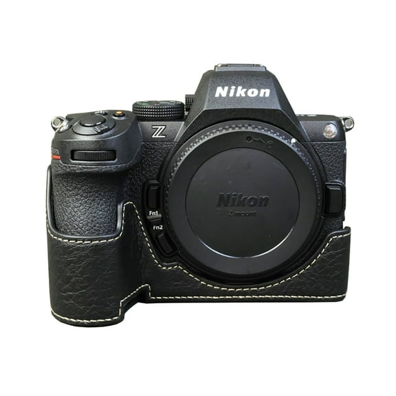 GadgetCom Camera Half Case Compatible with Nikon Z5II Z52 Z5 II , Anti-Slip PU Leather Shell Protective Cover