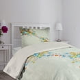 thumbnail image 2 of Ambesonne Abstract Quilted Coverlet 2 Pcs, Modern Rainbow Waves, Twin Size, Multicolor, 2 of 4