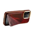 thumbnail image 6 of Card Holder Phone Case for iPhone 15 Pro Case Wallet with Stand, Vintage Oil Wax Faux Cowhide Leather Luxury Magnetic Cover for iPhone 15 Pro Soft Bumper Shockproof Plating Case, Red, 6 of 10