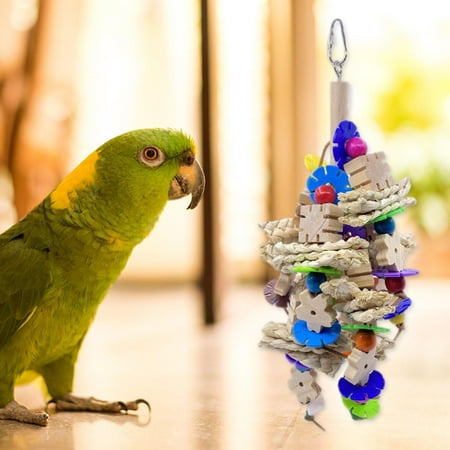 EHJRE Interactive Bird Parrot Chewing Toy Environmental Cockatiel Cockatoos Medium Large Toy Lightweight Cage Bird Toy for Garden Supply Home Decoration