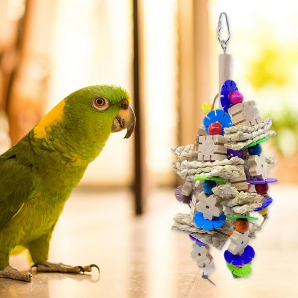 Juguete interactivo de masticación para pájaros Perfecl Cacatúas de gallo Mediano Grande Jaula ligera