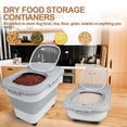 thumbnail image 7 of TIOVERY Dog Food Storage Container, 10-20lbs Collapsible Cat Food Containers with Airtight Clear Flip-top，Rolling Wheel and Pet Food Scoop, Pet Food Storage Container Bin for Dog Cat Bird Pets (Grey), 7 of 7