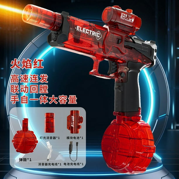 Pistola de agua electrica de verano con luces Pistolas de agua automaticas para ninos rojo Bodega Aurrera en linea