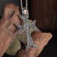 thumbnail image 2 of Stylish Valknut Celtic Cross Pendant Armenian Cross or Khachkar Cross Necklace Men s Jewelry, 2 of 4