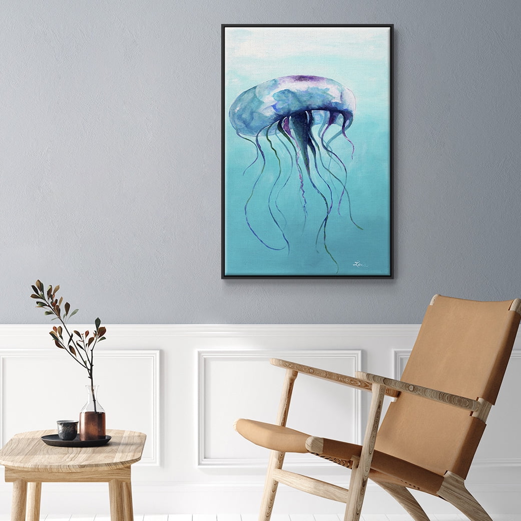 Jelly Fish Framed Premium Gallery Wrapped Canvas - Ready to Hang