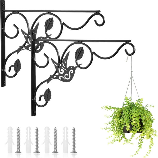 Muyoka Soporte para colgar plantas, soporte para colgar plantas de metal decorativo, gancho para colgar plantas, colgador para plantas de hierro, decoración de patio interior al aire libre para comede Muyoka Hogar