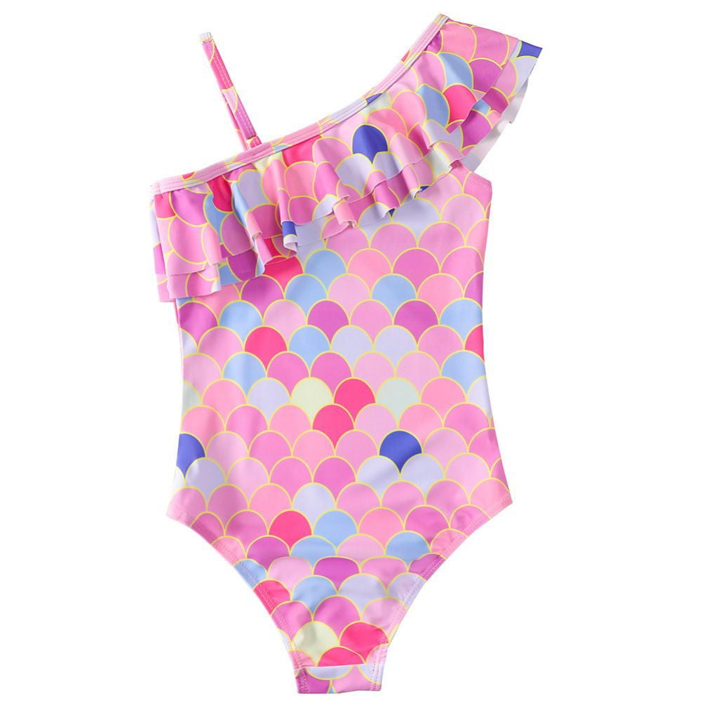 Yuanyu Kids Girl One Piece Swimsuits Romper Swimwear Ruffle