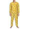 thumbnail image 3 of Balery Cool Duck With Yellow Strip Pijama para Hombre de Dos Piezas con Manga Larga, Conjunto de Dormir y Descanso Suave con Bolsillos-X-Large, 3 of 7