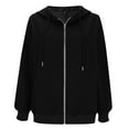 thumbnail image 4 of Jacket for Women Casual Trendy Long Sleeve Zip Up Jackets with Hood Open Front Cardigan Outerwear, 4 of 5