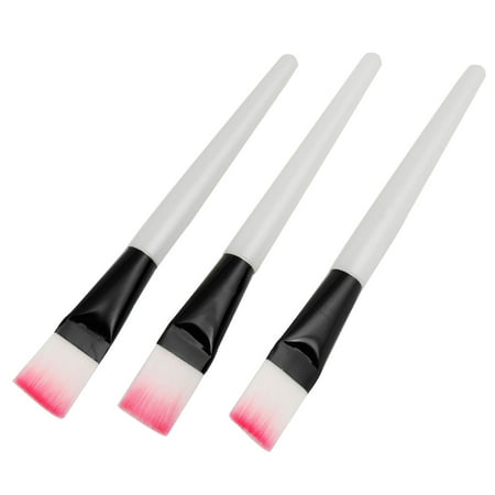 Unique Bargains 3 Pcs Pink Nylon Bristles Makeup Facial Mask Mixer Brushes For