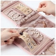 thumbnail image 3 of BELALIFE Travel Jewelry Case Organizer, Small Foldable Storage Roll for Earrings, Necklaces, Rings, Bracelets, Brooches, Pink, 3 of 7
