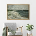 thumbnail image 4 of PixonSign Framed Canvas Print Wall Art Ocean Wave Beach Shore Landscape Nature Wilderness Illustrations Fine Art Decorative Farmhouse/Country Relax/Calm/Cozy Multicolor Zen - 24"x36" Natural, 4 of 5
