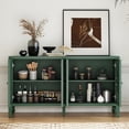 thumbnail image 4 of Floral Carved Buffet & Sideboard Cabinet,Elegant Accent Cabinet with Adjustable Shelves, Solid Wood Legs & Intricate Handles for Dining Room,living room Storage, 4 of 12