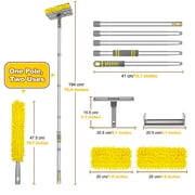 JEHONN 77 Ceiling Fan Cleaner Duster with Extra Bendable Chenille Dust Cleaning Tool (Yellow)