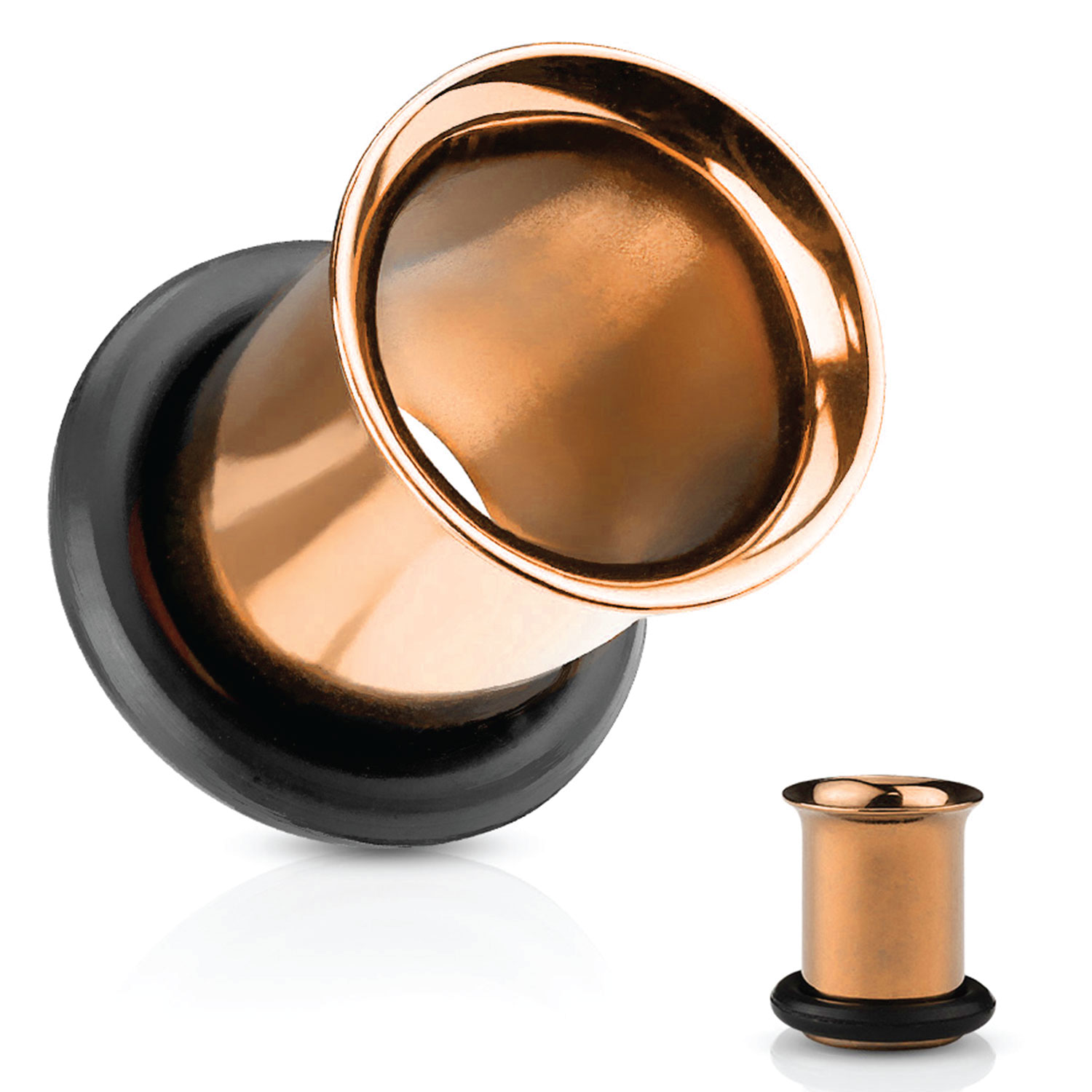 BodyJ4You BodyJ4You Ear Tunnel Plugs Single Flare Gauges 12G 2MM Rose