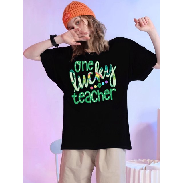 Camiseta estampada 100 % algodón para mujer, de manga corta y cuello redondo, ideal para uso diario y para el tiempo libre.