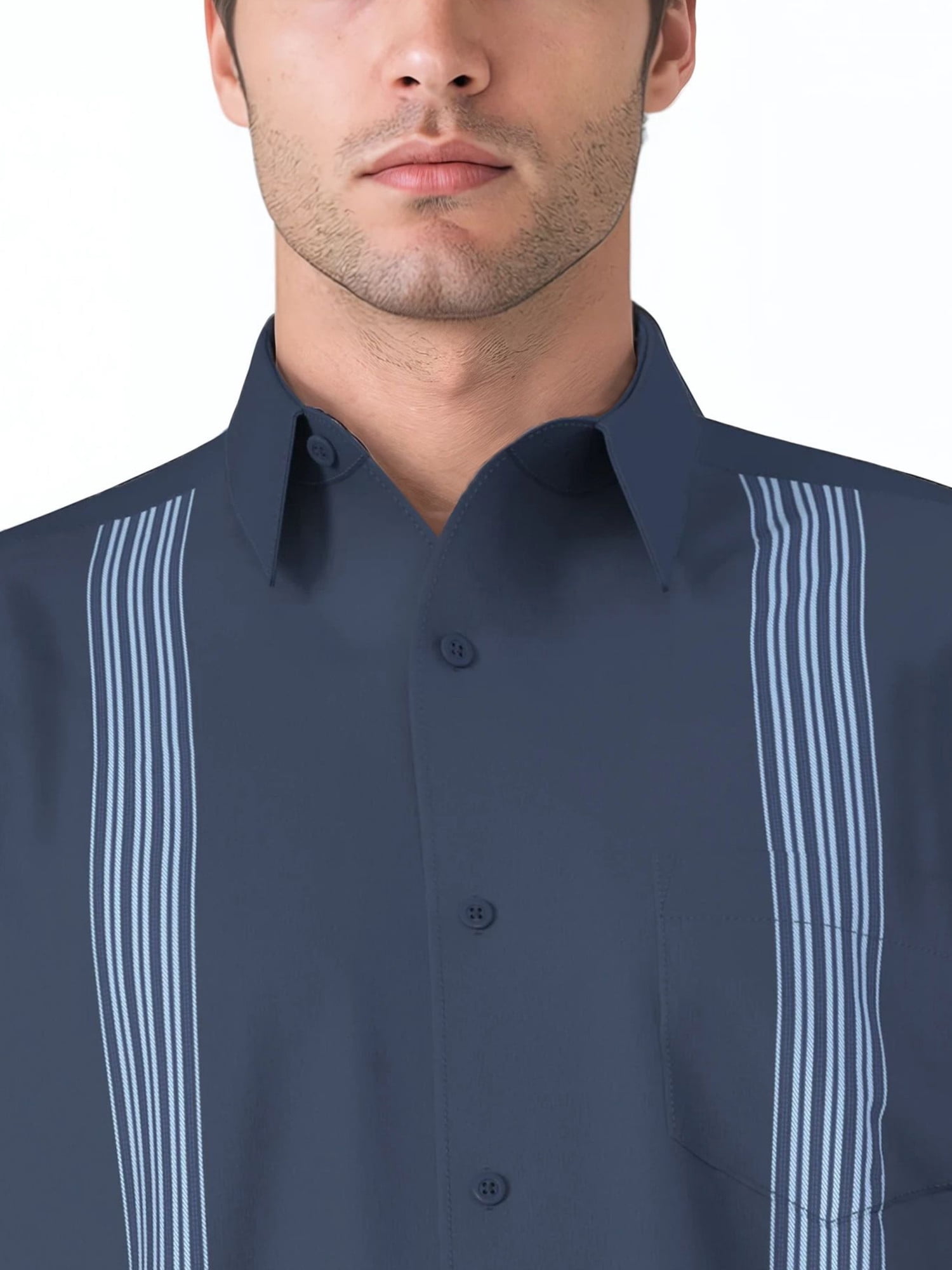 Cafe Luna Men's and Big Men's One Pocket Panel Print Short Sleeve Woven Shirt, Size S-4XL